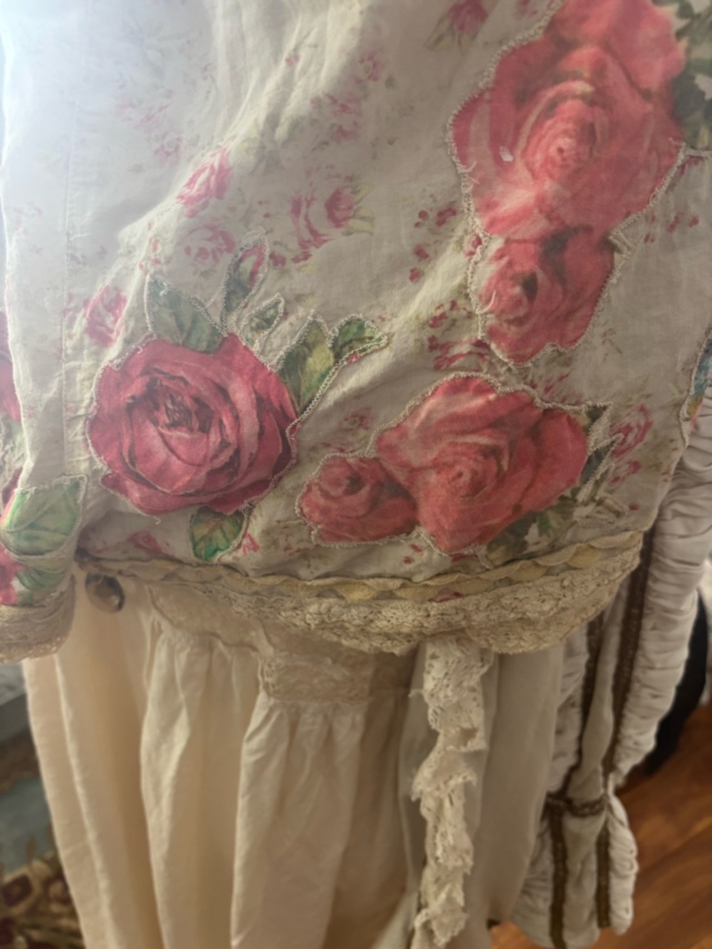 Magnolia Pearl Cream Shorts with Pink Floral Print - Picture 6 of 8
